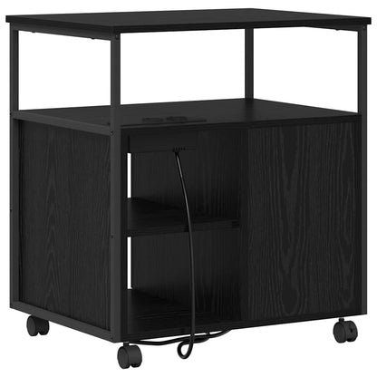 Büroschrank mit Lademöglichkeit Schwarze Eiche 61 x 46 x 67 cm