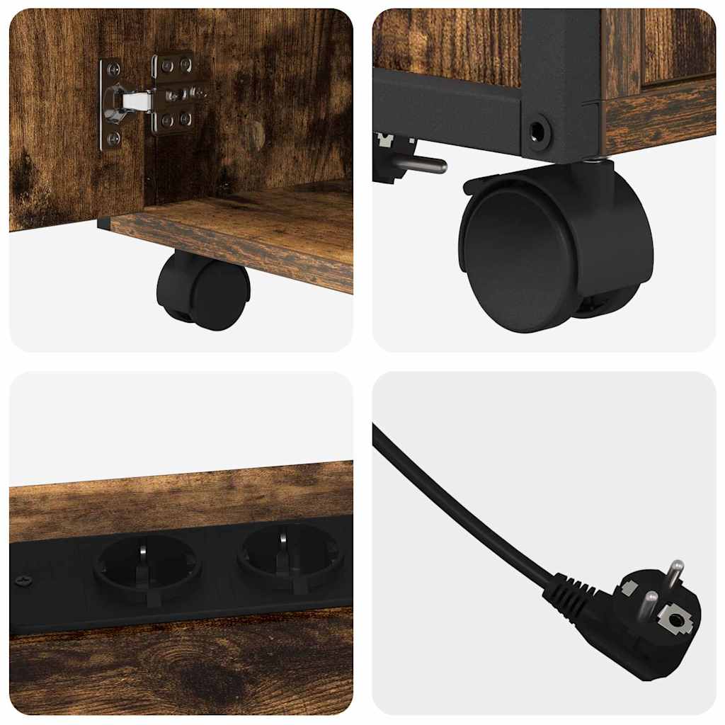 Büroschrank mit Lademöglichkeit Räuchereiche 61 x 46 x 67 cm