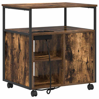 Büroschrank mit Lademöglichkeit Räuchereiche 61 x 46 x 67 cm