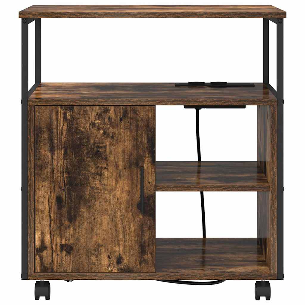 Büroschrank mit Lademöglichkeit Räuchereiche 61 x 46 x 67 cm