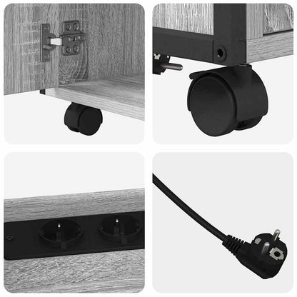 Büroschrank mit Lademöglichkeit Grau Sonoma 61 x 46 x 67 cm