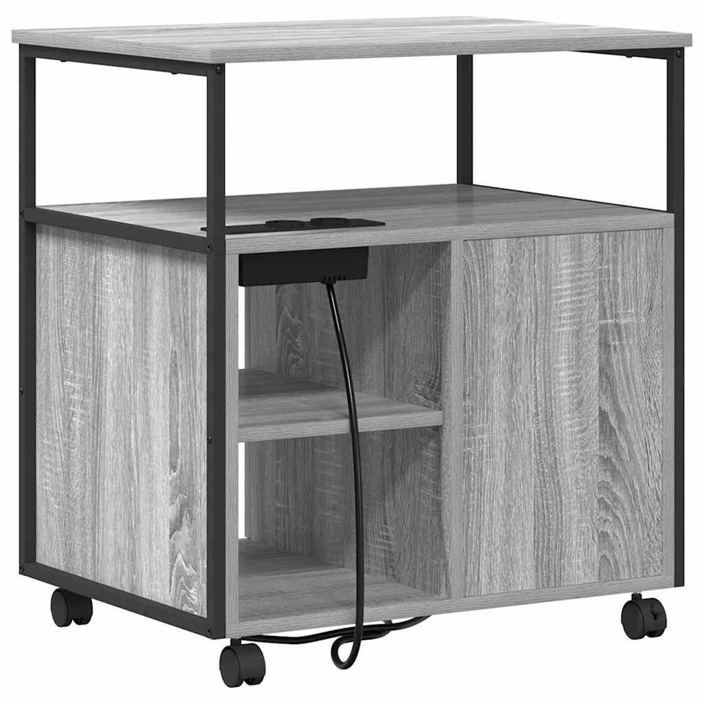 Büroschrank mit Lademöglichkeit Grau Sonoma 61 x 46 x 67 cm