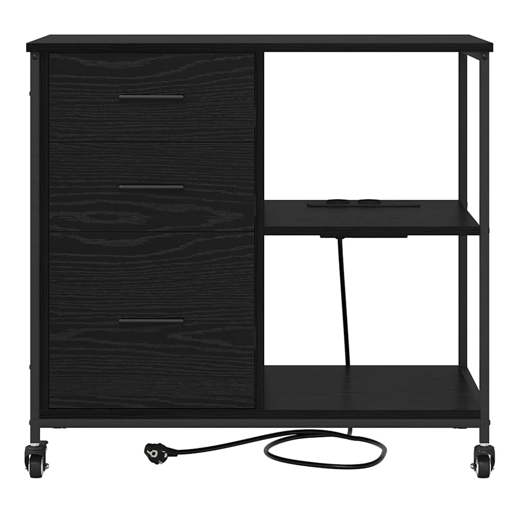 Büroschrank Schwarze Eiche 76 x 41 x 72 cm Holzwerkstoff