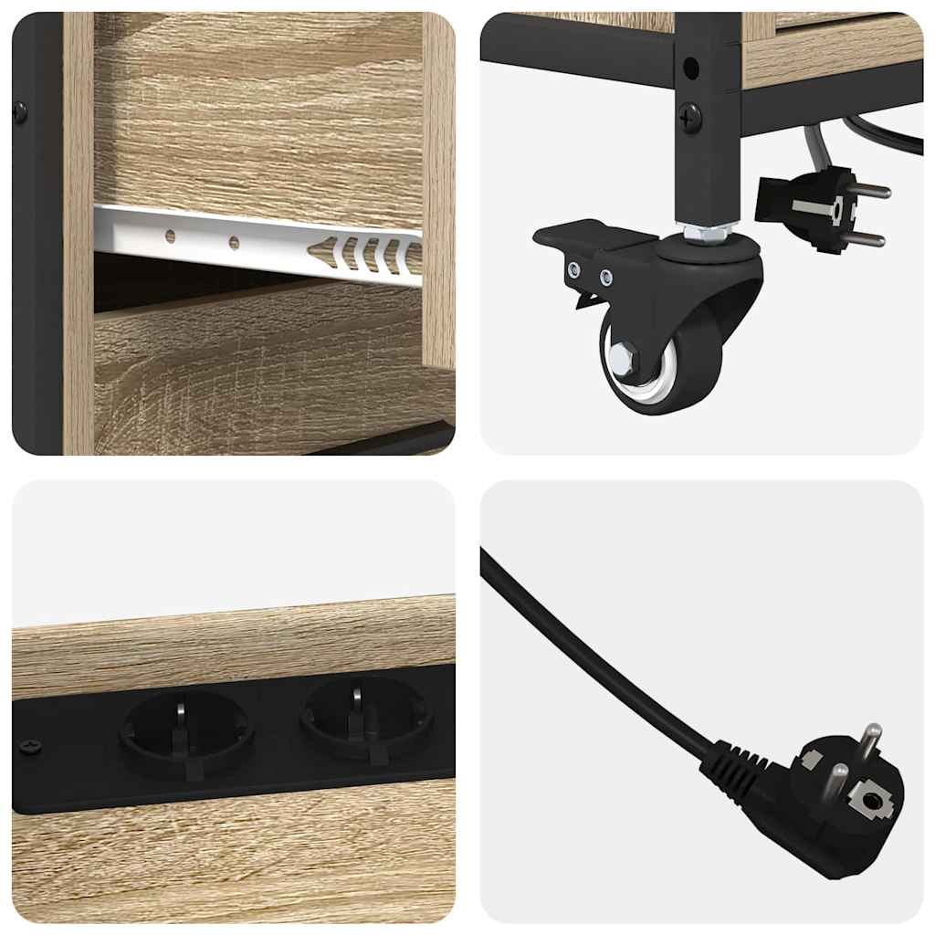 Büroschrank mit Rad Sonoma Eiche 76 x 41 x 72 cm Holzwerkstoff