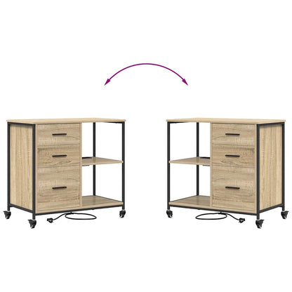 Büroschrank mit Rad Sonoma Eiche 76 x 41 x 72 cm Holzwerkstoff