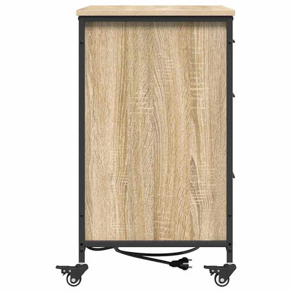 Büroschrank mit Rad Sonoma Eiche 76 x 41 x 72 cm Holzwerkstoff