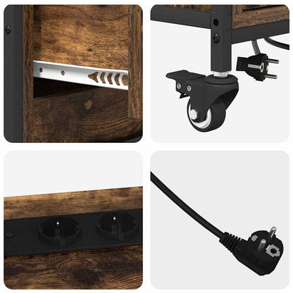 Büroschrank mit Rad Räuchereiche 76 x 41 x 72 cm Holzwerkstoff