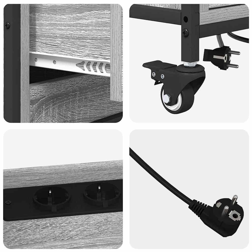 Büroschrank mit Rad Grau Sonoma 76 x 41 x 72 cm Holzwerkstoff