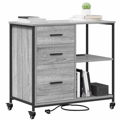 Büroschrank mit Rad Grau Sonoma 76 x 41 x 72 cm Holzwerkstoff