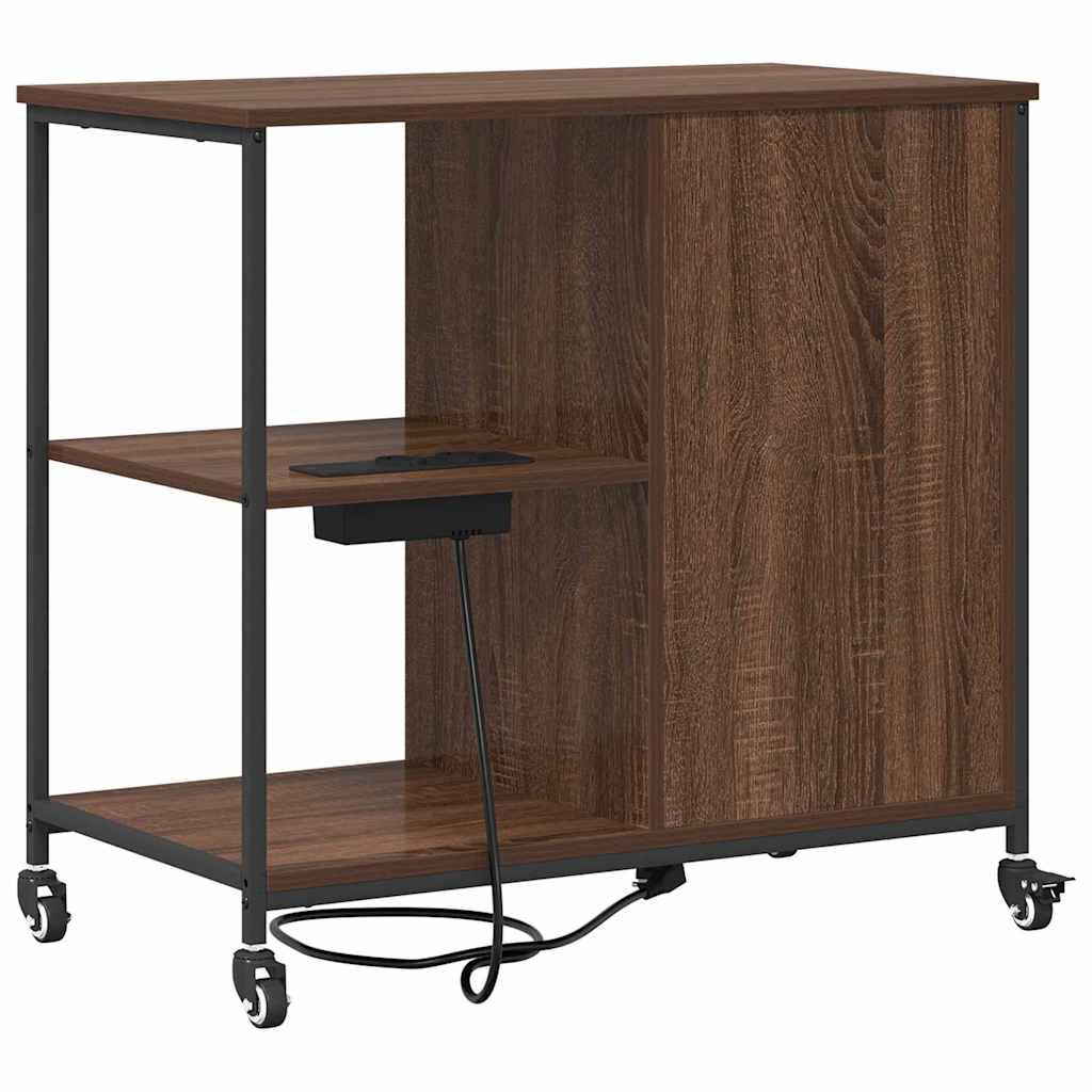 Büroschrank mit Rad Braune Eiche 76 x 41 x 72 cm Holzwerkstoff