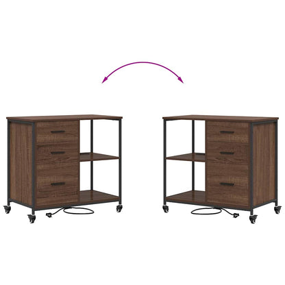 Büroschrank mit Rad Braune Eiche 76 x 41 x 72 cm Holzwerkstoff