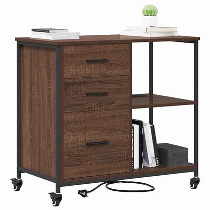 Büroschrank mit Rad Braune Eiche 76 x 41 x 72 cm Holzwerkstoff