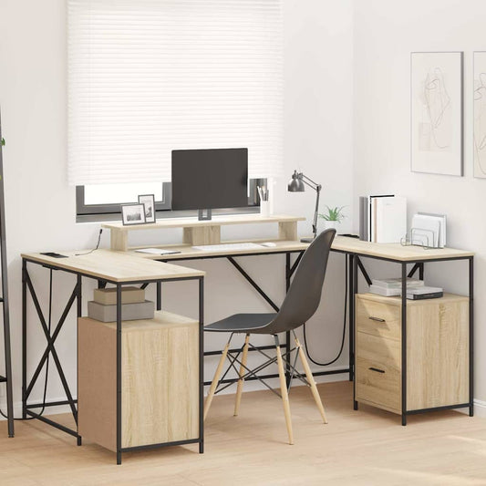 Schreibtisch Sonoma Eiche 182 x 101 x 87,5 cm Holzwerkstoff