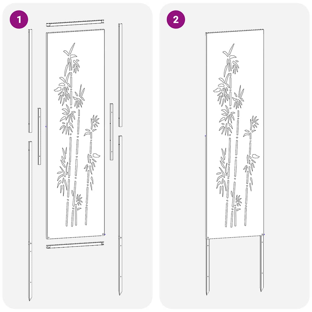 Garten Sichtschutz-Leinwand Floral Schwarz 32 x 140 cm