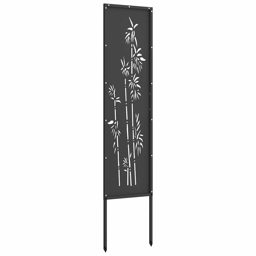 Garten Sichtschutz-Leinwand Floral Schwarz 32 x 140 cm