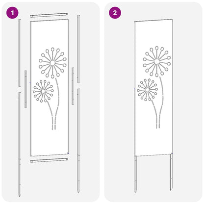 Garten Sichtschutz-Leinwand Silber 32 x 140 cm Edelstahl