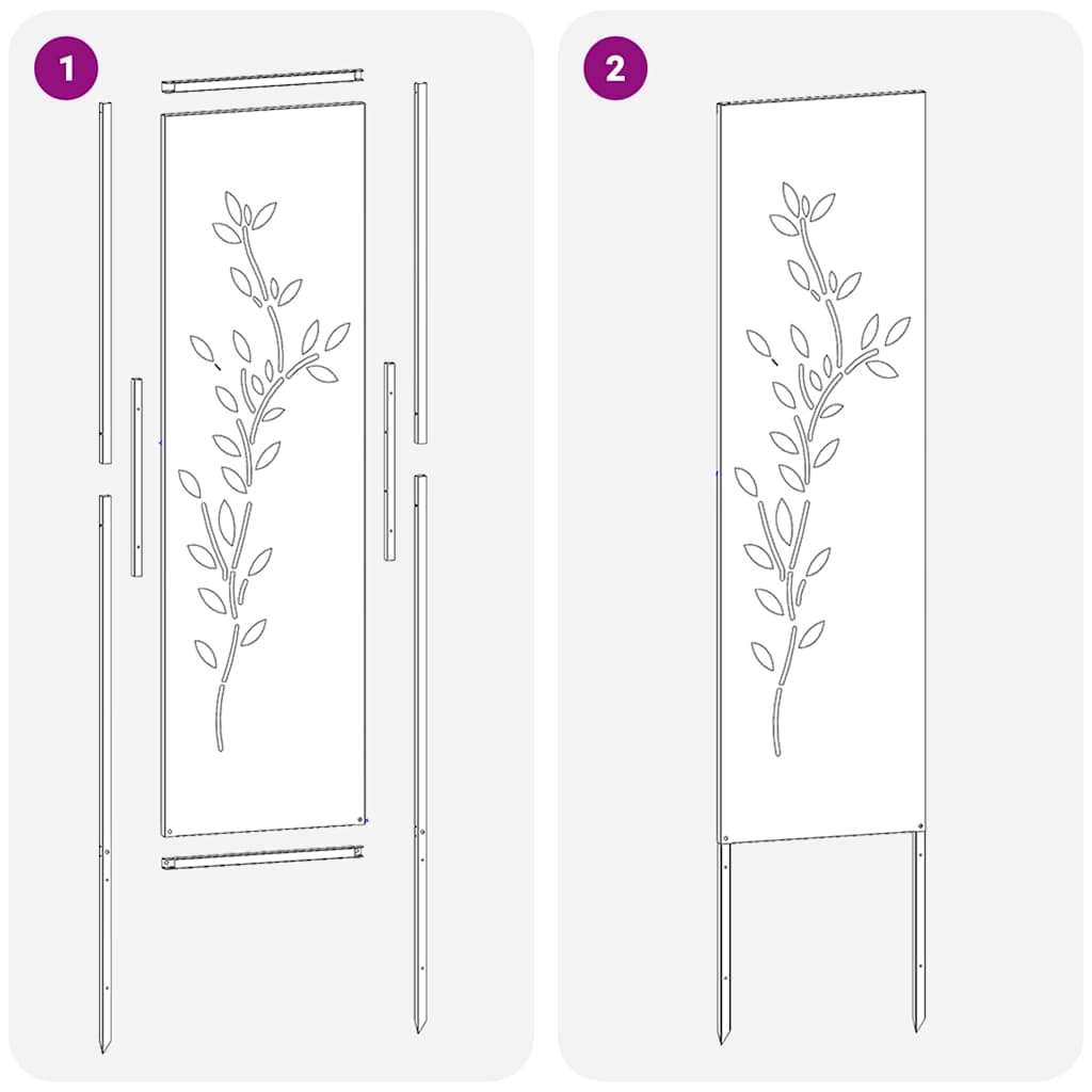 Garten Sichtschutz-Leinwand Floral Schwarz 32 x 140 cm