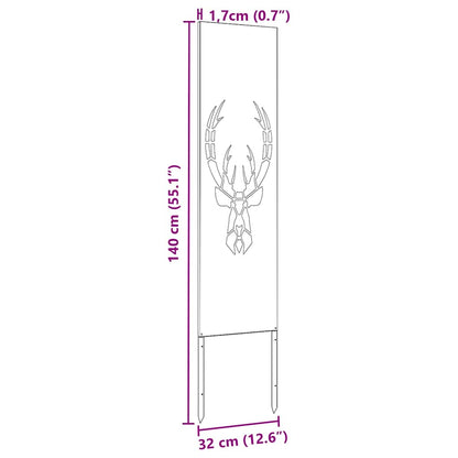 Garten Sichtschutz-Leinwand Tiermuster Schwarz 32 x 140 cm