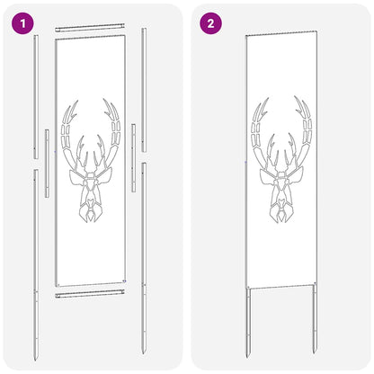 Garten Sichtschutz-Leinwand Rostig 32 x 140 cm Wetterfeststahl
