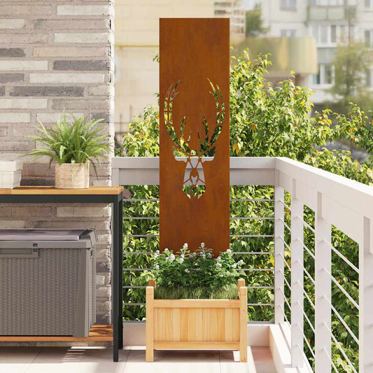 Garten Sichtschutz-Leinwand Rostig 32 x 140 cm Wetterfeststahl