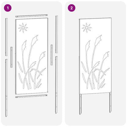 Garten Sichtschutz-Leinwand Silber 50 x 140 cm Edelstahl