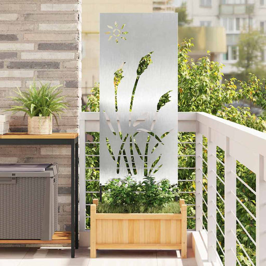 Garten Sichtschutz-Leinwand Silber 50 x 140 cm Edelstahl