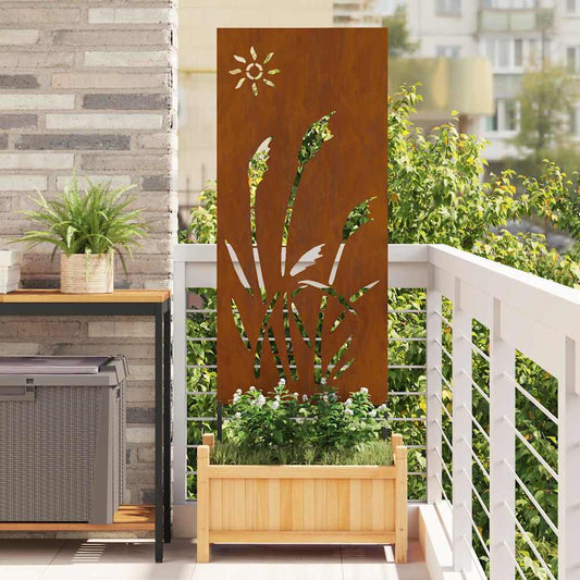 Garten Sichtschutz-Leinwand Rostig 50 x 140 cm Wetterfeststahl