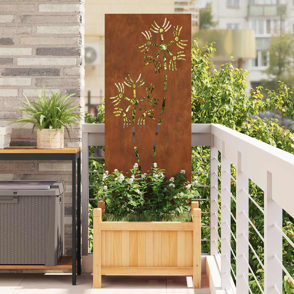 Garten Sichtschutz-Leinwand Rostig 50 x 140 cm Wetterfeststahl