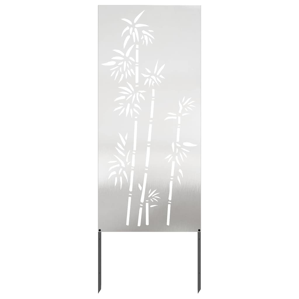 Garten Sichtschutz-Leinwand Floral Silber 50 x 140 cm Edelstahl