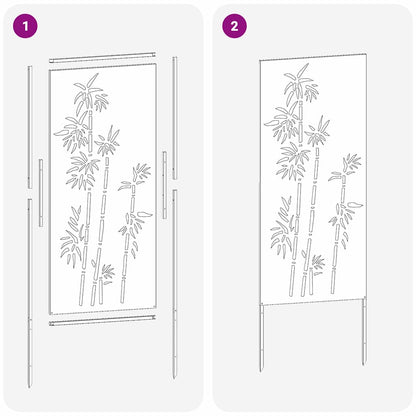 Garten Sichtschutz-Leinwand Rostig 50 x 140 cm Wetterfeststahl