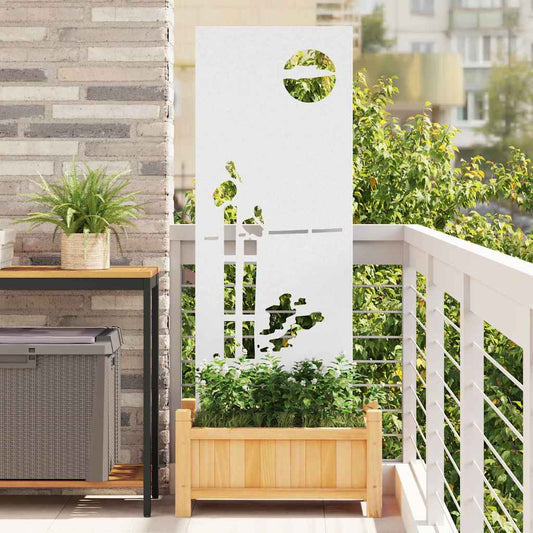 Garten dekoratives Panel Weiß 50 x 140 cm Kaltgewalzter Stahl