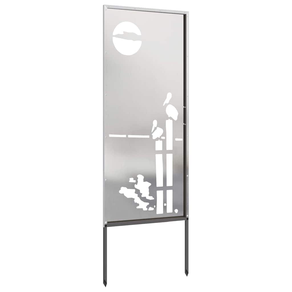 Garten Sichtschutz-Leinwand Silber 50 x 140 cm Edelstahl