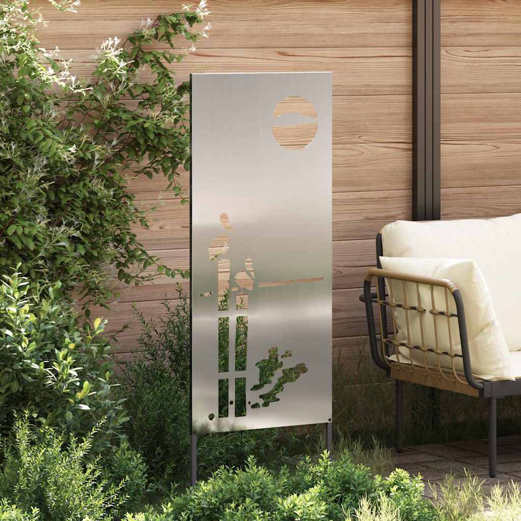 Garten Sichtschutz-Leinwand Silber 50 x 140 cm Verzinkter Stahl