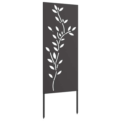 Garten Sichtschutz-Leinwand Floral Schwarz 50 x 140 cm