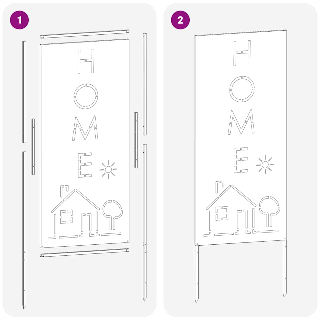 Garten Sichtschutz-Leinwand Rostig 50 x 140 cm Wetterfeststahl