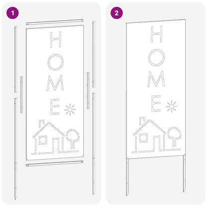 Garten Sichtschutz-Leinwand Rostig 50 x 140 cm Wetterfeststahl