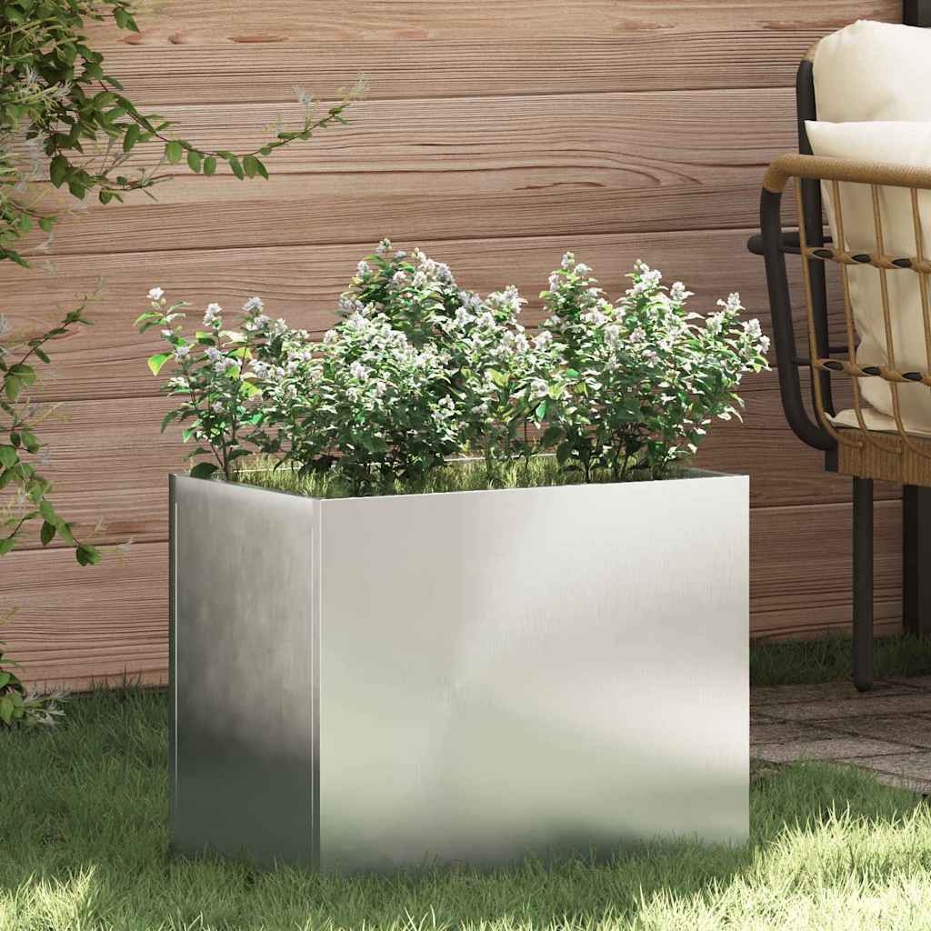 Gartenblumentopf Silber 50 x 32 x 40 cm Verzinkter Stahl