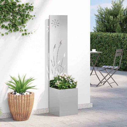 Garten Sichtschutz-Leinwand Silber 32 x 140 cm Edelstahl