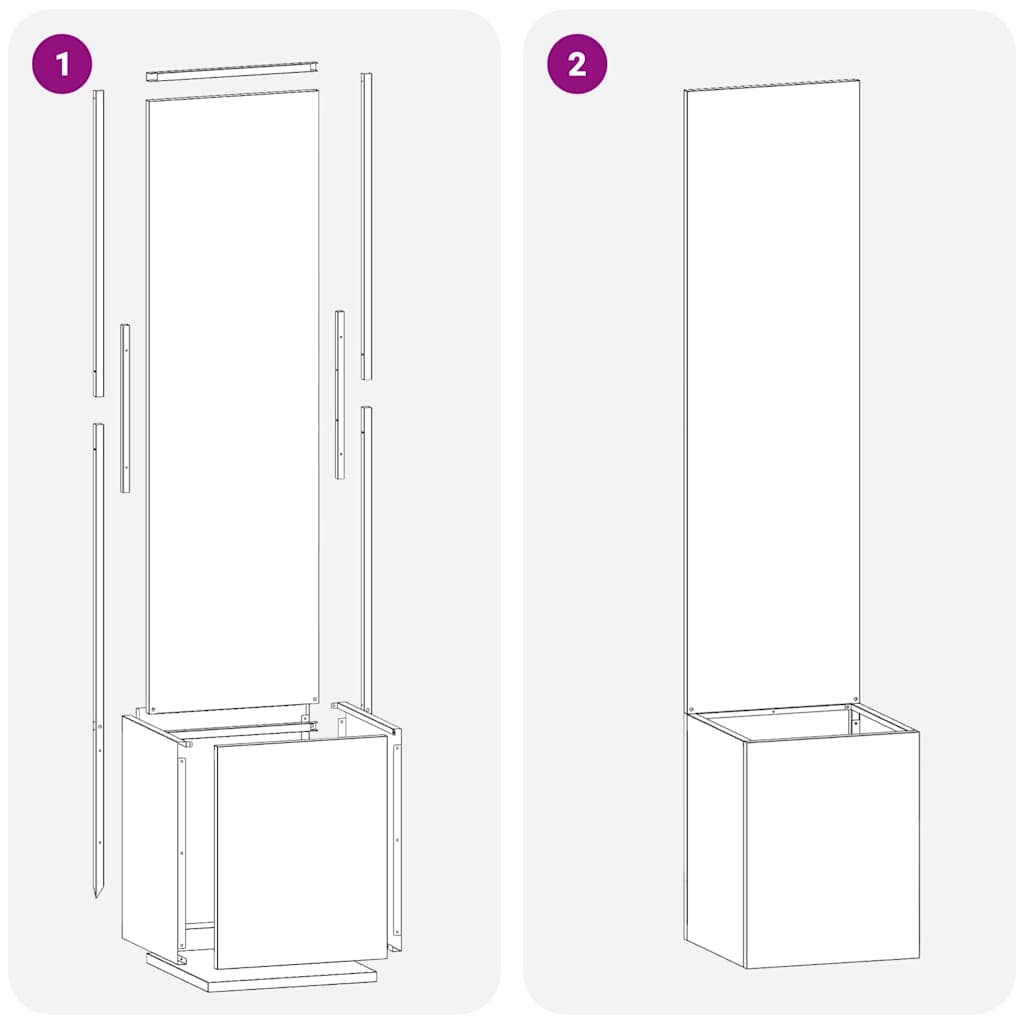 Garten Sichtschutz-Leinwand Silber 32 x 140 cm Edelstahl