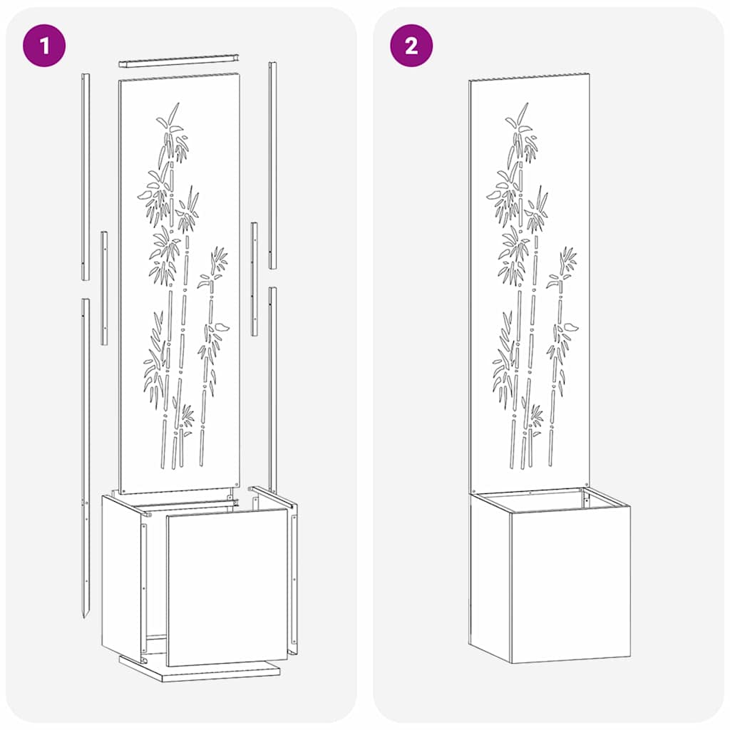 Garten Sichtschutz-Leinwand Floral Weiß 32 x 140 cm