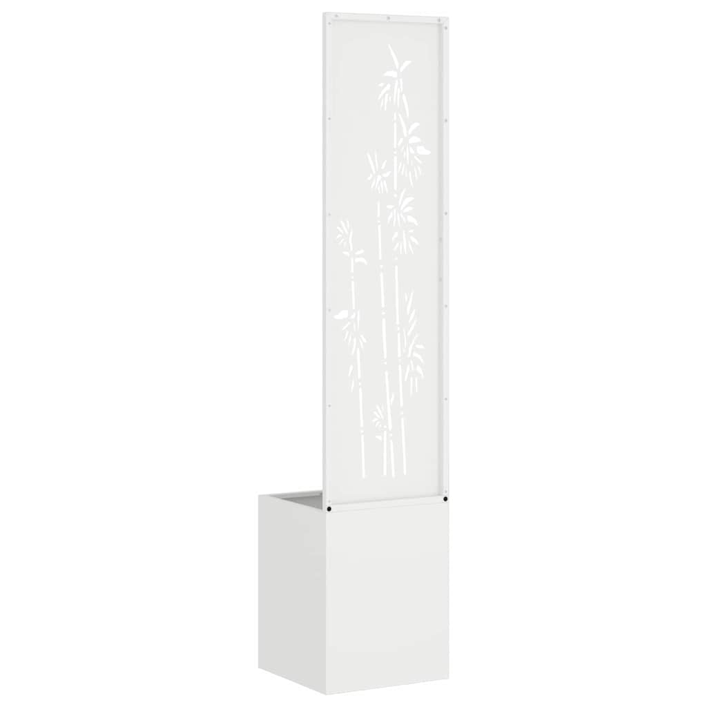 Garten Sichtschutz-Leinwand Floral Weiß 32 x 140 cm