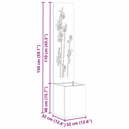 Garten Sichtschutz-Leinwand Floral Weiß 32 x 140 cm