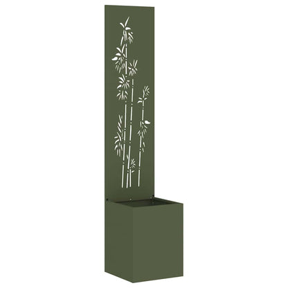 Garten Sichtschutz-Leinwand Floral Olivgrün 32 x 140 cm