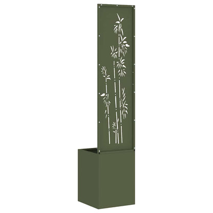 Garten Sichtschutz-Leinwand Floral Olivgrün 32 x 140 cm