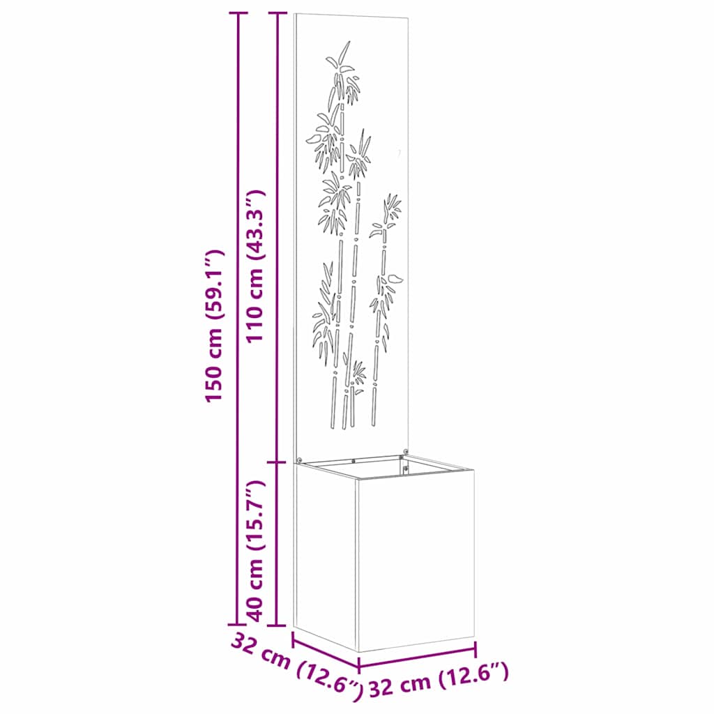 Garten Sichtschutz-Leinwand Floral Olivgrün 32 x 140 cm