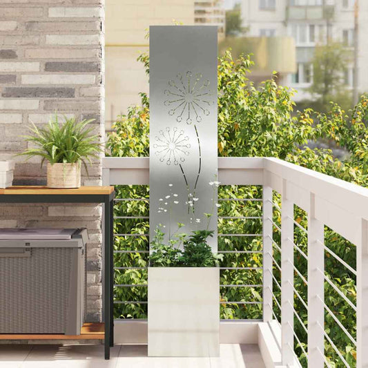 Garten Sichtschutz-Leinwand Silber 32 x 140 cm Verzinkter Stahl