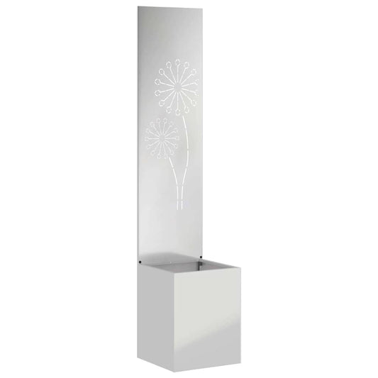 Garten Sichtschutz-Leinwand Silber 32 x 140 cm Verzinkter Stahl