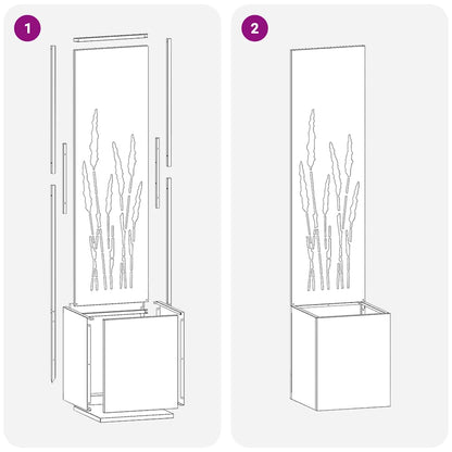 Garten Sichtschutz-Leinwand Silber 32 x 140 cm Edelstahl