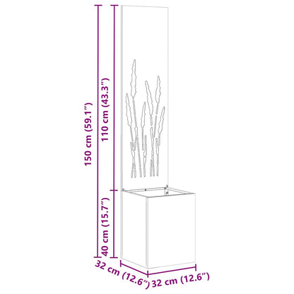 Garten Sichtschutz-Leinwand Silber 32 x 140 cm Edelstahl