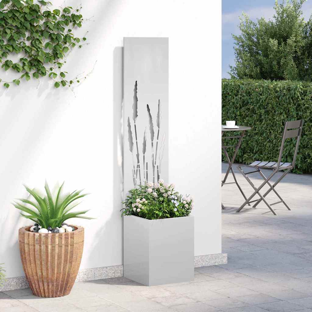 Garten Sichtschutz-Leinwand Silber 32 x 140 cm Verzinkter Stahl